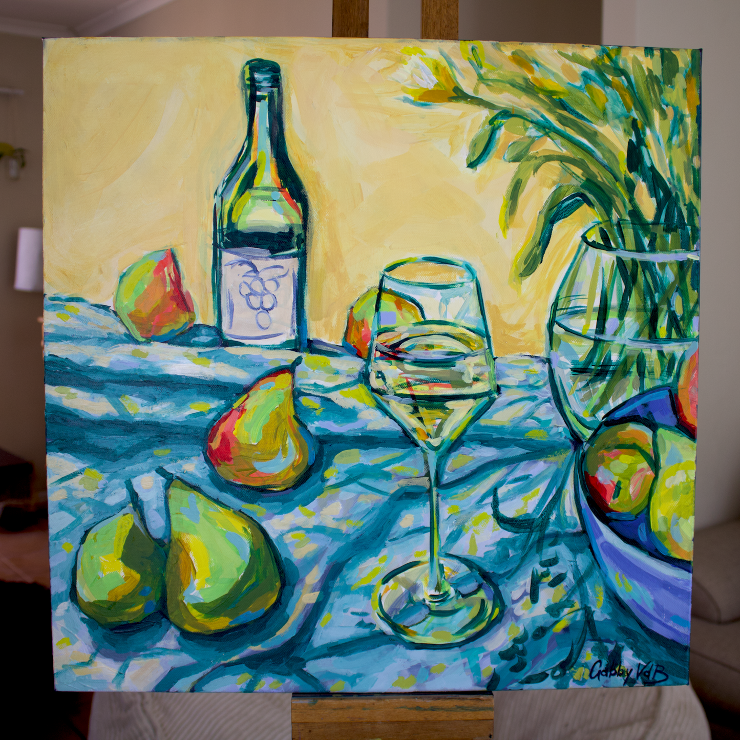 Afternoon Pears & Wine No. 1 | Original Acrylic Painting