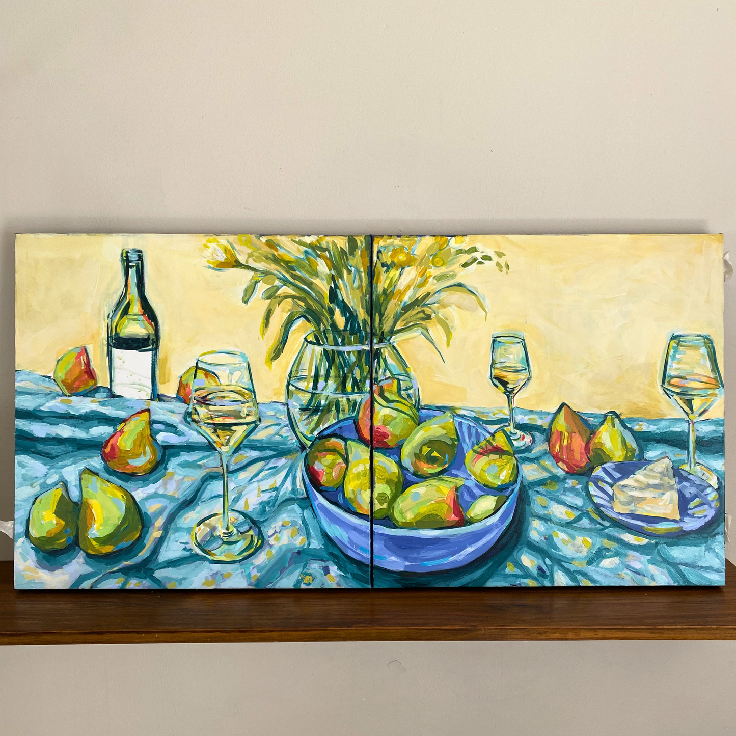 Afternoon Pears & Wine No. 1 | Original Acrylic Painting